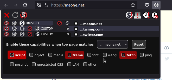 Example: contextual policy for Twitter embedded timeline